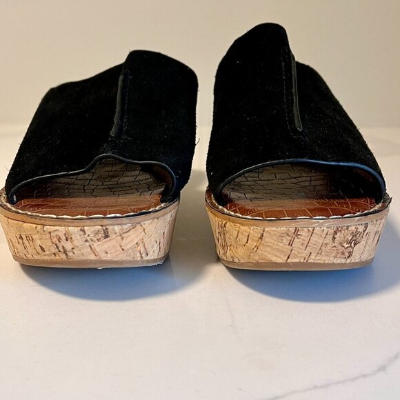 Sam Edelman Ranger Black Suede Cork Wedge Mules Size 10 - Picture 3 of 15